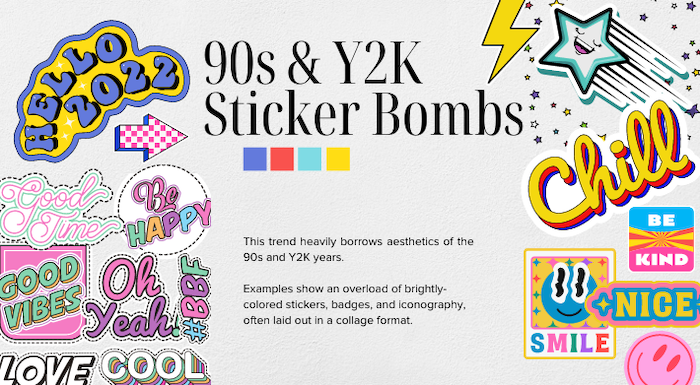 90s and y2k graphic design trend