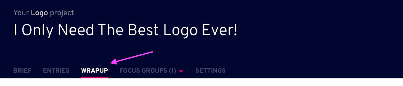 wrap-up tab project dashboard