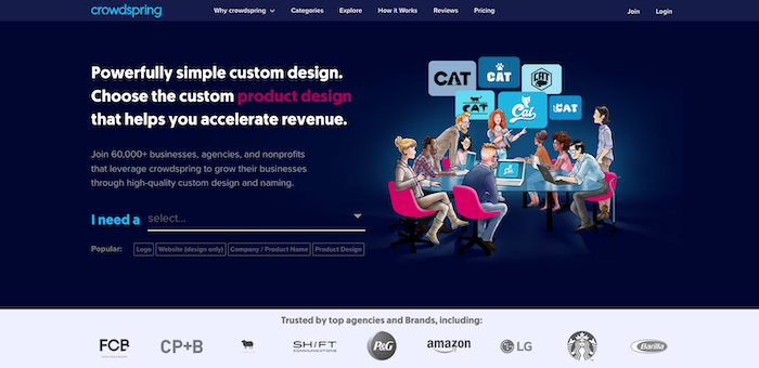 crowdspring HERO image on homepage