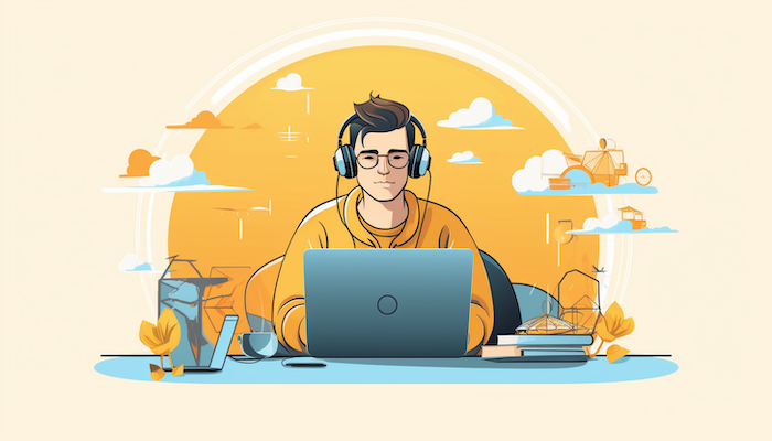 Illustration of a graphic designer