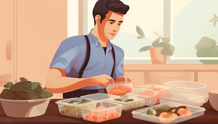Illustration of a meal prep business