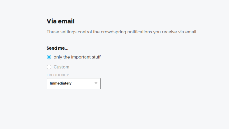 Quick notifications options