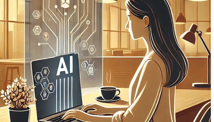 Entrepreneur working on an AI based business idea.